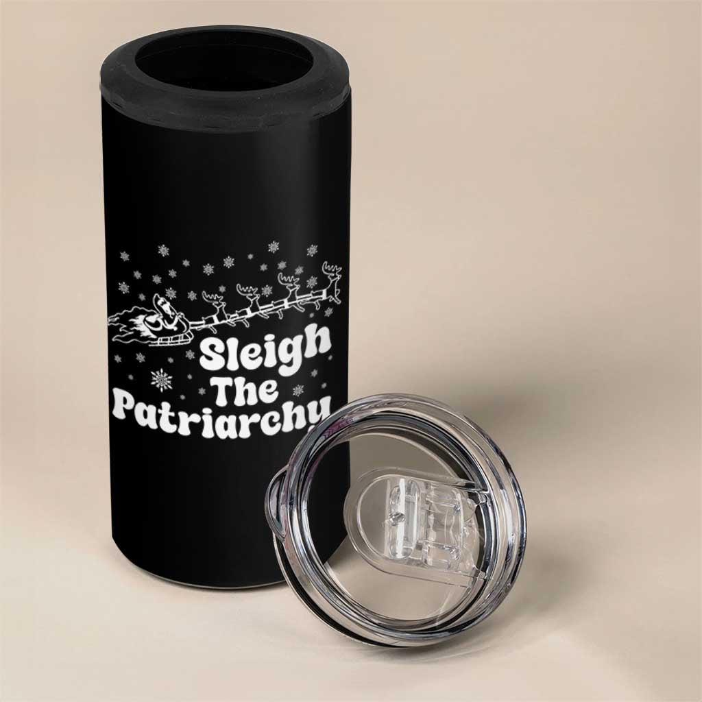 Sleigh The Patriarchy 4 in 1 Can Cooler Tumbler Christmas Feminist Womens Rights - Wonder Print Shop