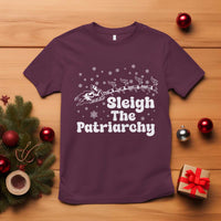 Sleigh The Patriarchy T Shirt Christmas Feminist Womens Rights - Wonder Print Shop