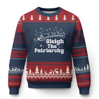 Sleigh The Patriarchy Ugly Christmas Sweater Xmas Feminist Womens Rights - Wonder Print Shop