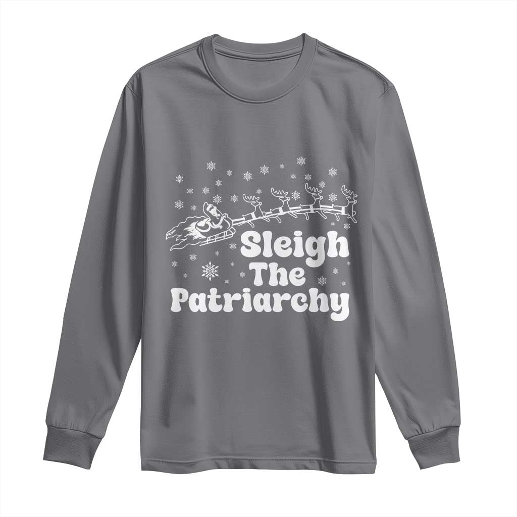 Sleigh The Patriarchy Long Sleeve Shirt Christmas Feminist Womens Rights - Wonder Print Shop