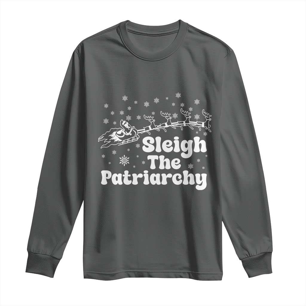Sleigh The Patriarchy Long Sleeve Shirt Christmas Feminist Womens Rights - Wonder Print Shop