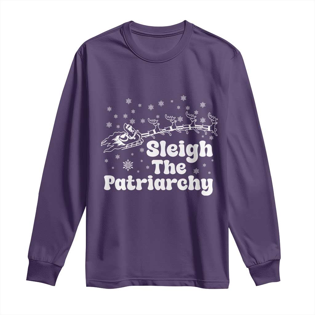 Sleigh The Patriarchy Long Sleeve Shirt Christmas Feminist Womens Rights - Wonder Print Shop