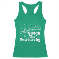 Sleigh The Patriarchy Racerback Tank Top Christmas Feminist Womens Rights - Wonder Print Shop