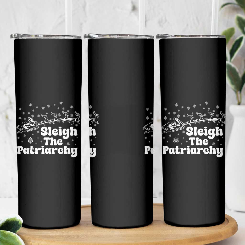 Sleigh The Patriarchy Skinny Tumbler Christmas Feminist Womens Rights - Wonder Print Shop