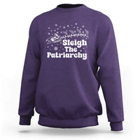 Sleigh The Patriarchy Sweatshirt Christmas Feminist Womens Rights - Wonder Print Shop