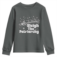 Sleigh The Patriarchy Youth Sweatshirt Christmas Feminist Womens Rights - Wonder Print Shop