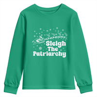 Sleigh The Patriarchy Youth Sweatshirt Christmas Feminist Womens Rights - Wonder Print Shop