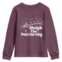 Sleigh The Patriarchy Youth Sweatshirt Christmas Feminist Womens Rights - Wonder Print Shop