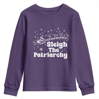 Sleigh The Patriarchy Youth Sweatshirt Christmas Feminist Womens Rights - Wonder Print Shop