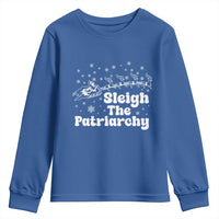 Sleigh The Patriarchy Youth Sweatshirt Christmas Feminist Womens Rights - Wonder Print Shop