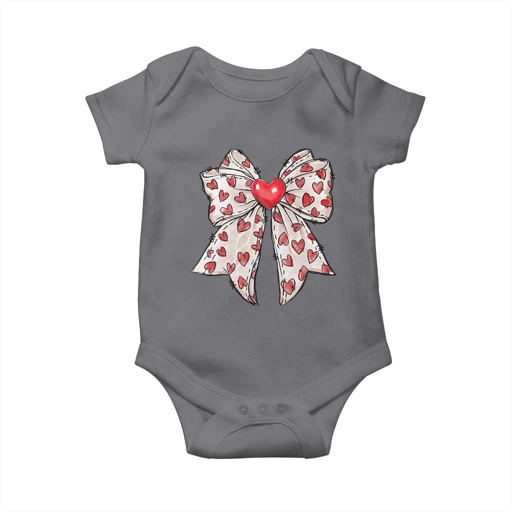Coquette Valentine's Day Baby Onesie Heart Bow
