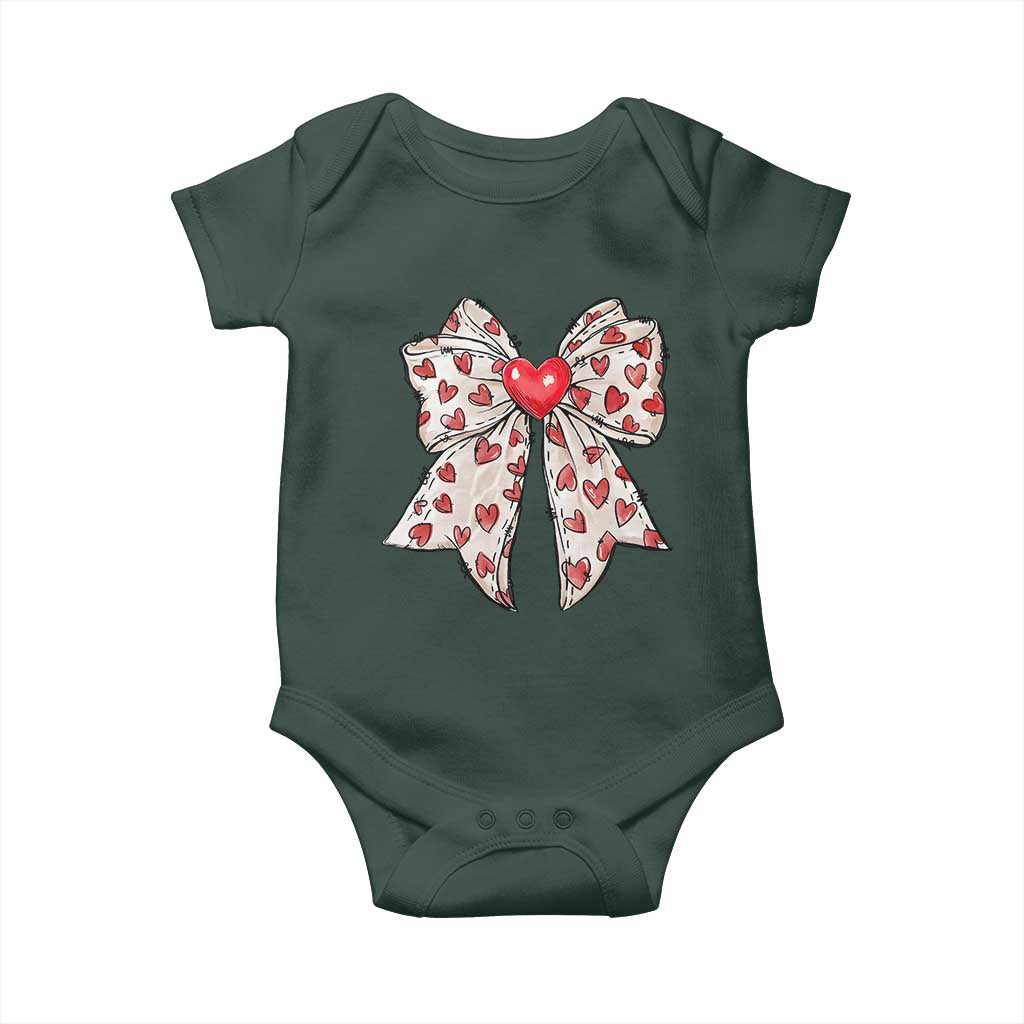 Coquette Valentine's Day Baby Onesie Heart Bow