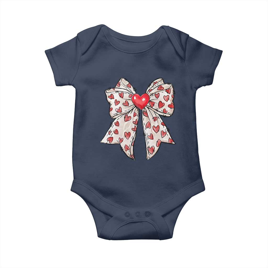 Coquette Valentine's Day Baby Onesie Heart Bow