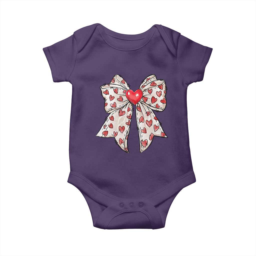 Coquette Valentine's Day Baby Onesie Heart Bow