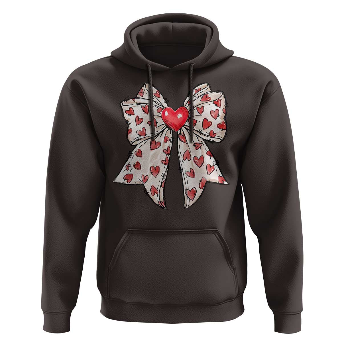 Coquette Valentine's Day Hoodie Heart Bow