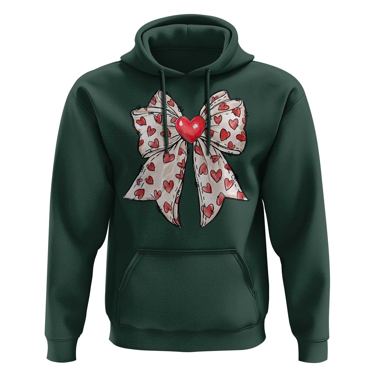 Coquette Valentine's Day Hoodie Heart Bow