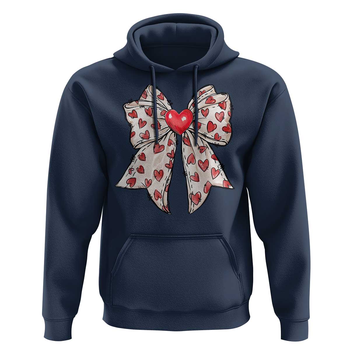 Coquette Valentine's Day Hoodie Heart Bow