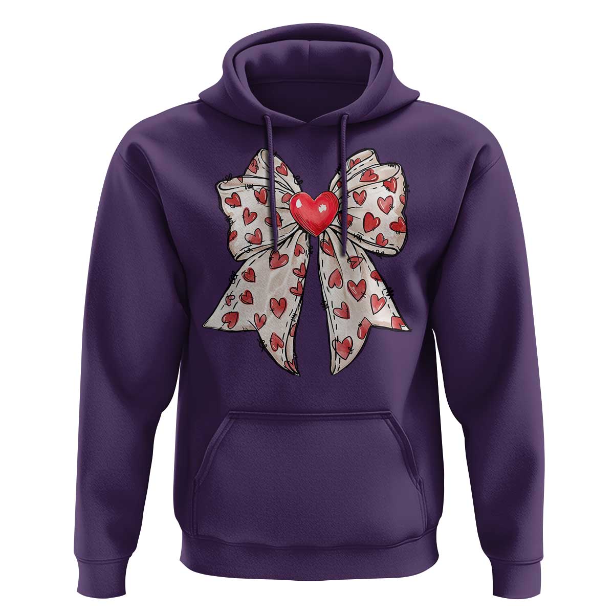 Coquette Valentine's Day Hoodie Heart Bow