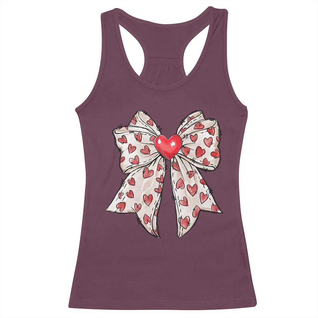 Coquette Valentine's Day Racerback Tank Top Heart Bow