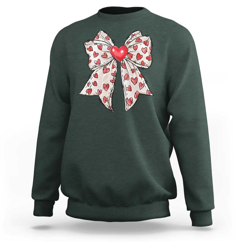 Coquette Valentine's Day Sweatshirt Heart Bow