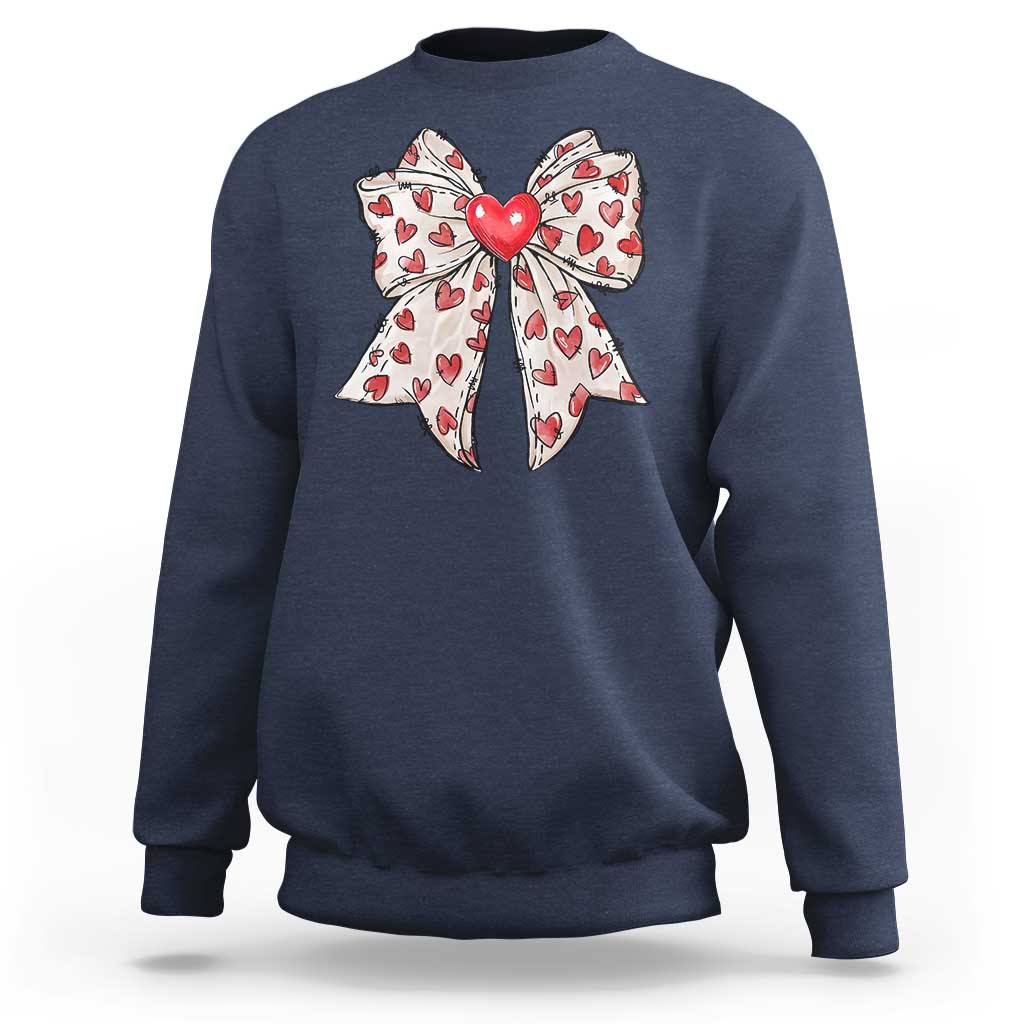 Coquette Valentine's Day Sweatshirt Heart Bow