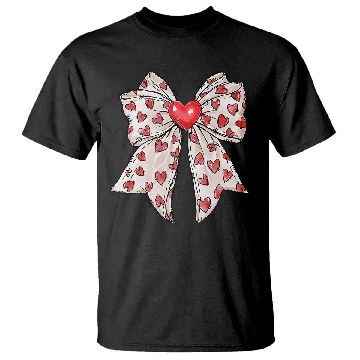 Coquette Valentine's Day T Shirt Heart Bow