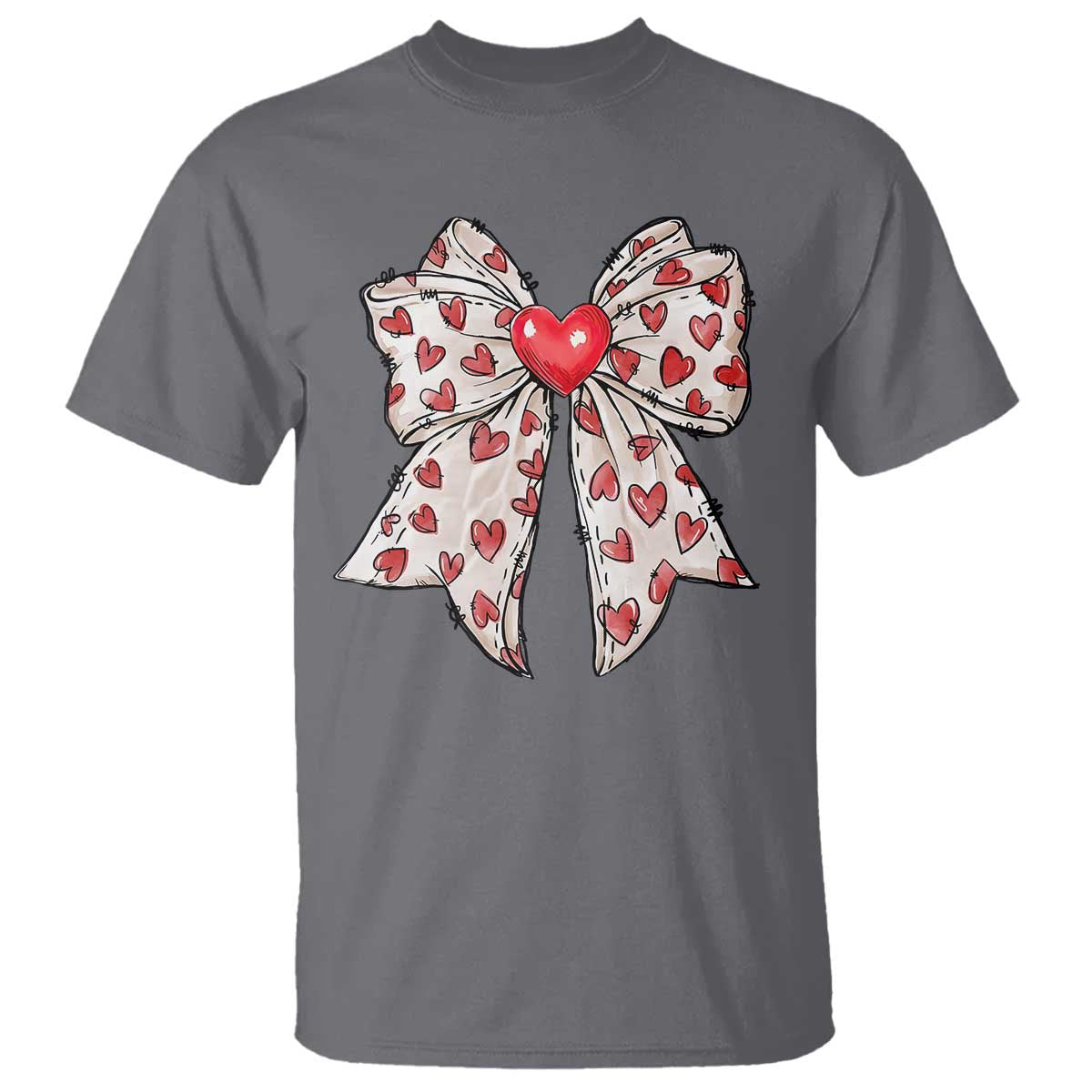 Coquette Valentine's Day T Shirt Heart Bow