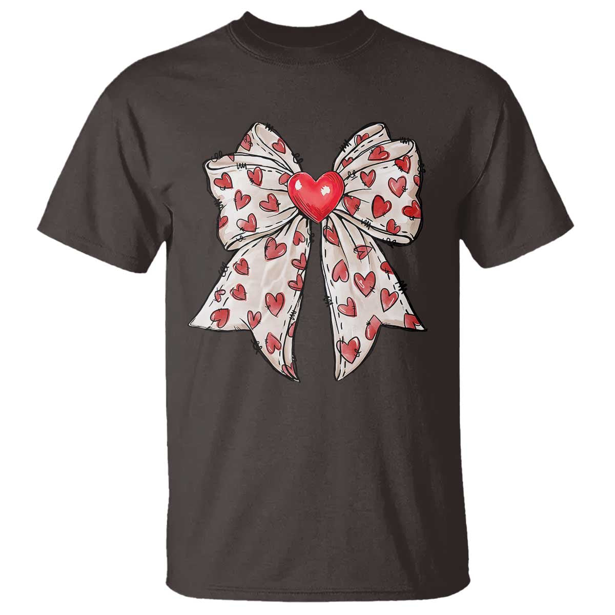 Coquette Valentine's Day T Shirt Heart Bow