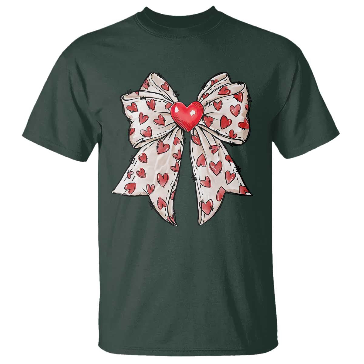 Coquette Valentine's Day T Shirt Heart Bow