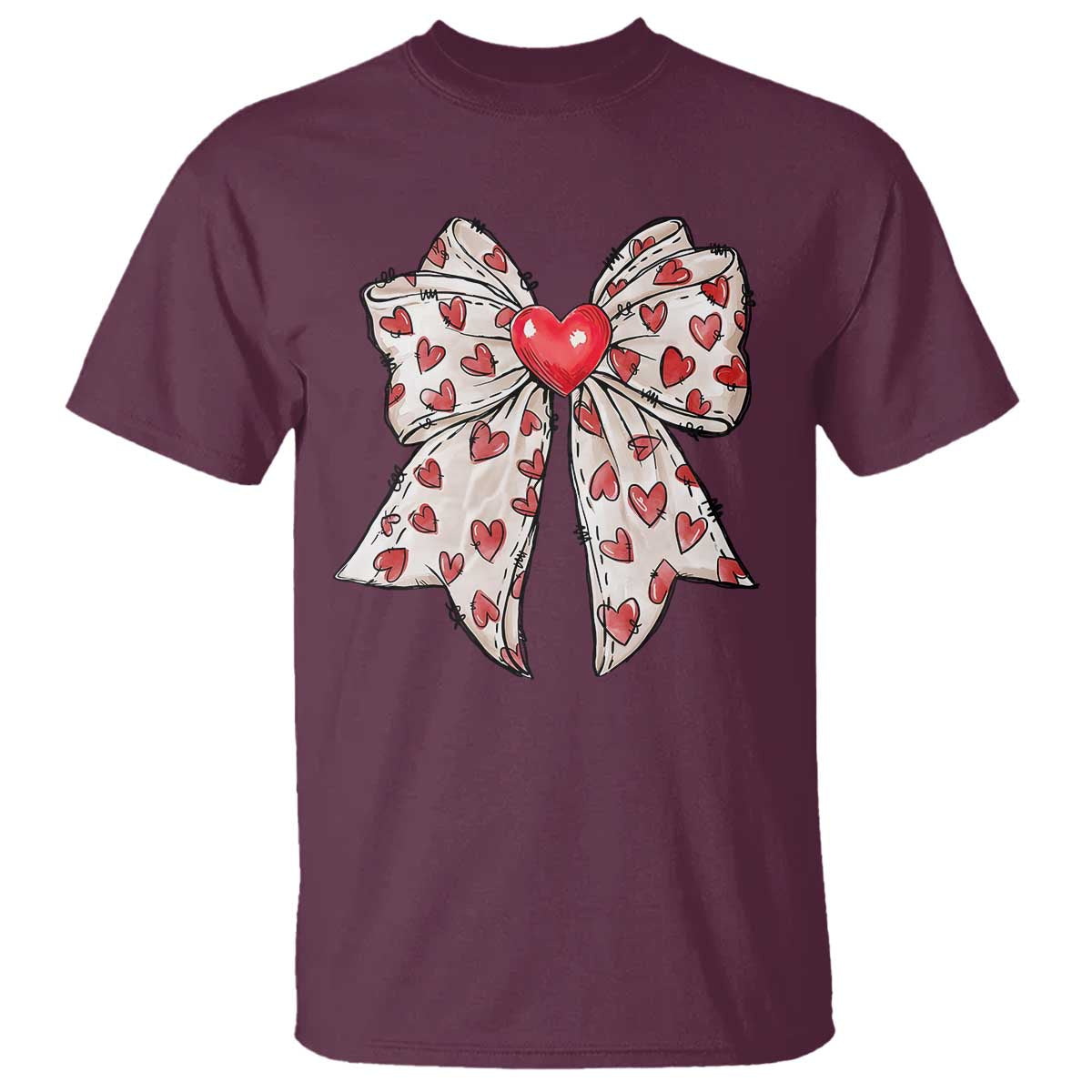 Coquette Valentine's Day T Shirt Heart Bow