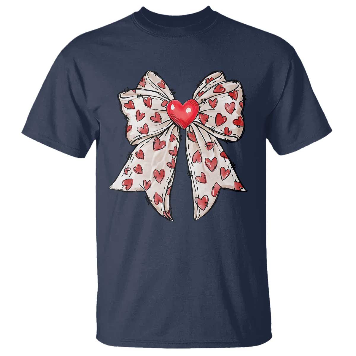 Coquette Valentine's Day T Shirt Heart Bow
