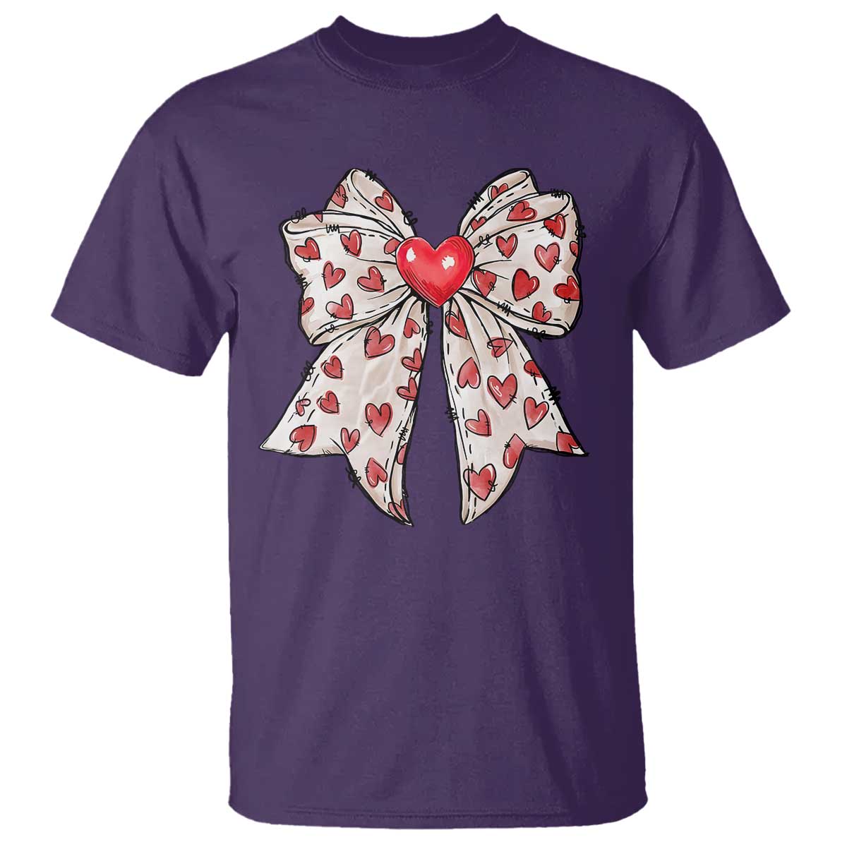 Coquette Valentine's Day T Shirt Heart Bow