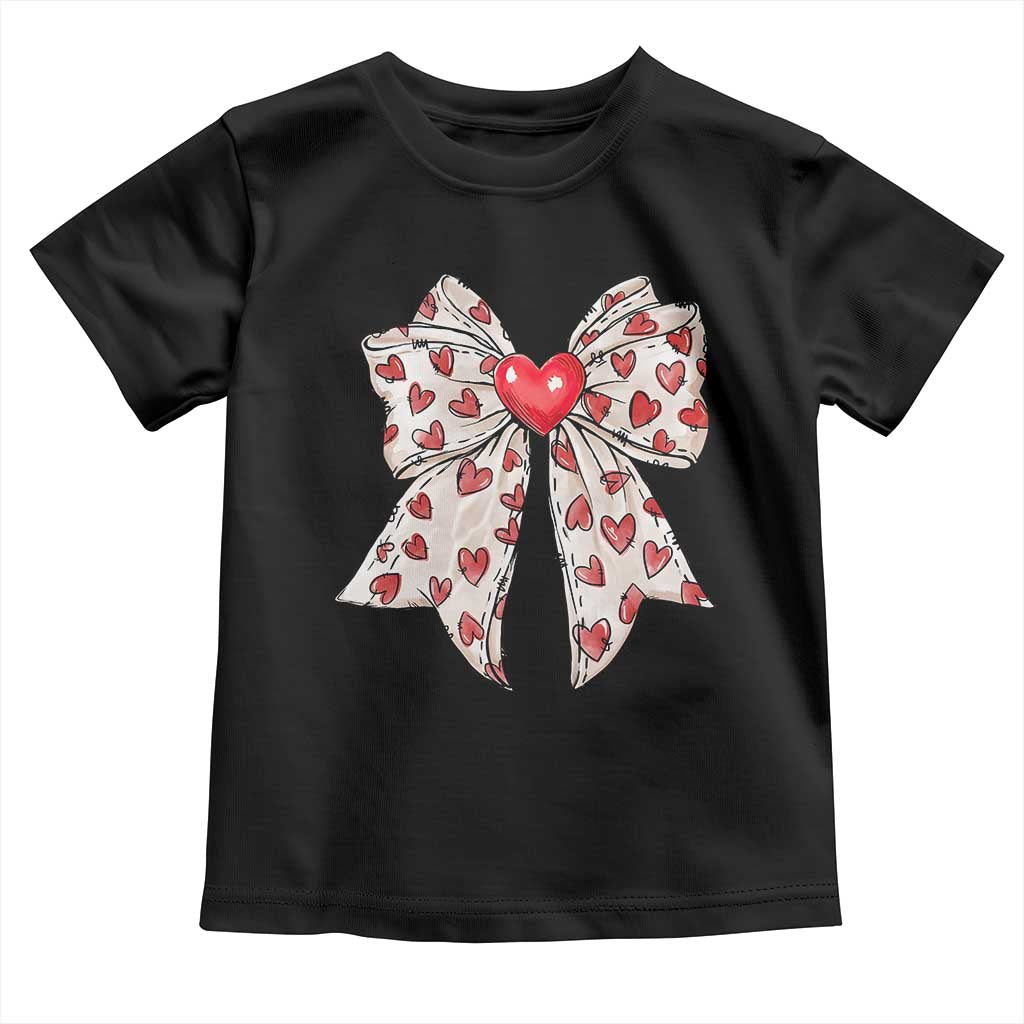 Coquette Valentine's Day Toddler T Shirt Heart Bow