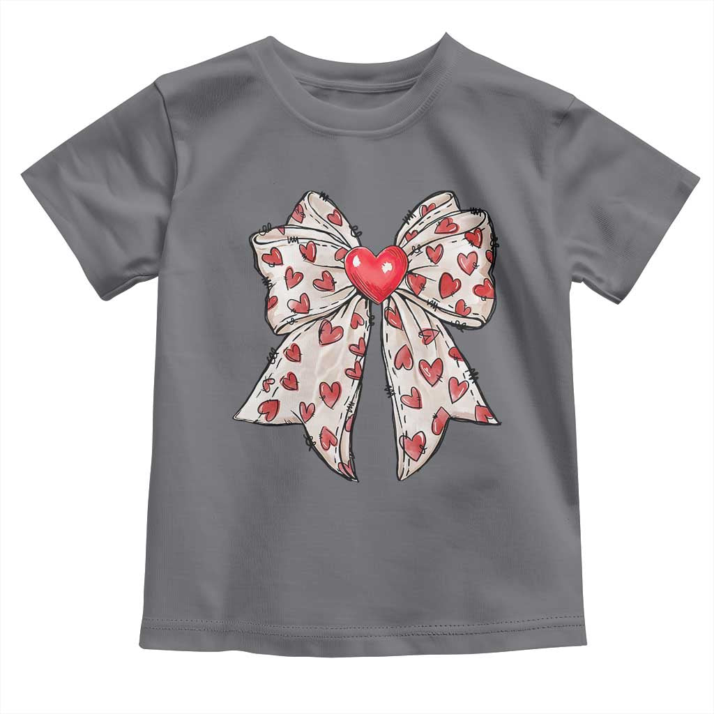 Coquette Valentine's Day Toddler T Shirt Heart Bow