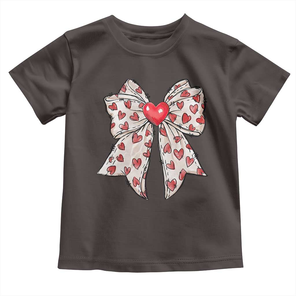 Coquette Valentine's Day Toddler T Shirt Heart Bow