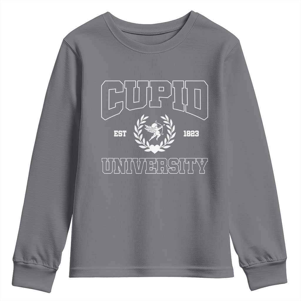 Cupid University Youth Sweatshirt Cute Valentine's Day Funny College