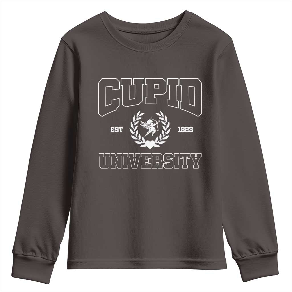 Cupid University Youth Sweatshirt Cute Valentine's Day Funny College