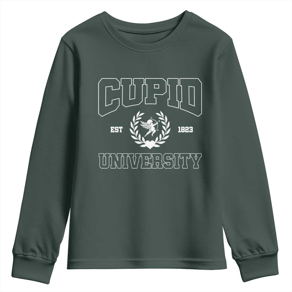 Cupid University Youth Sweatshirt Cute Valentine's Day Funny College