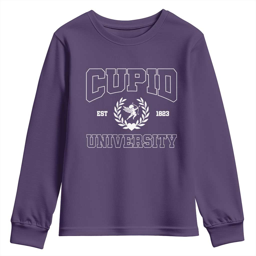 Cupid University Youth Sweatshirt Cute Valentine's Day Funny College