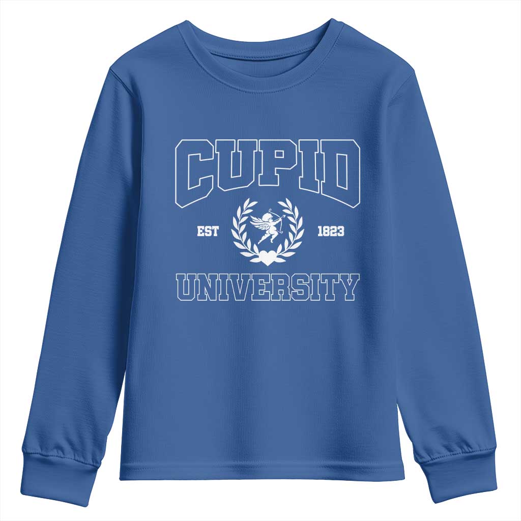 Cupid University Youth Sweatshirt Cute Valentine's Day Funny College