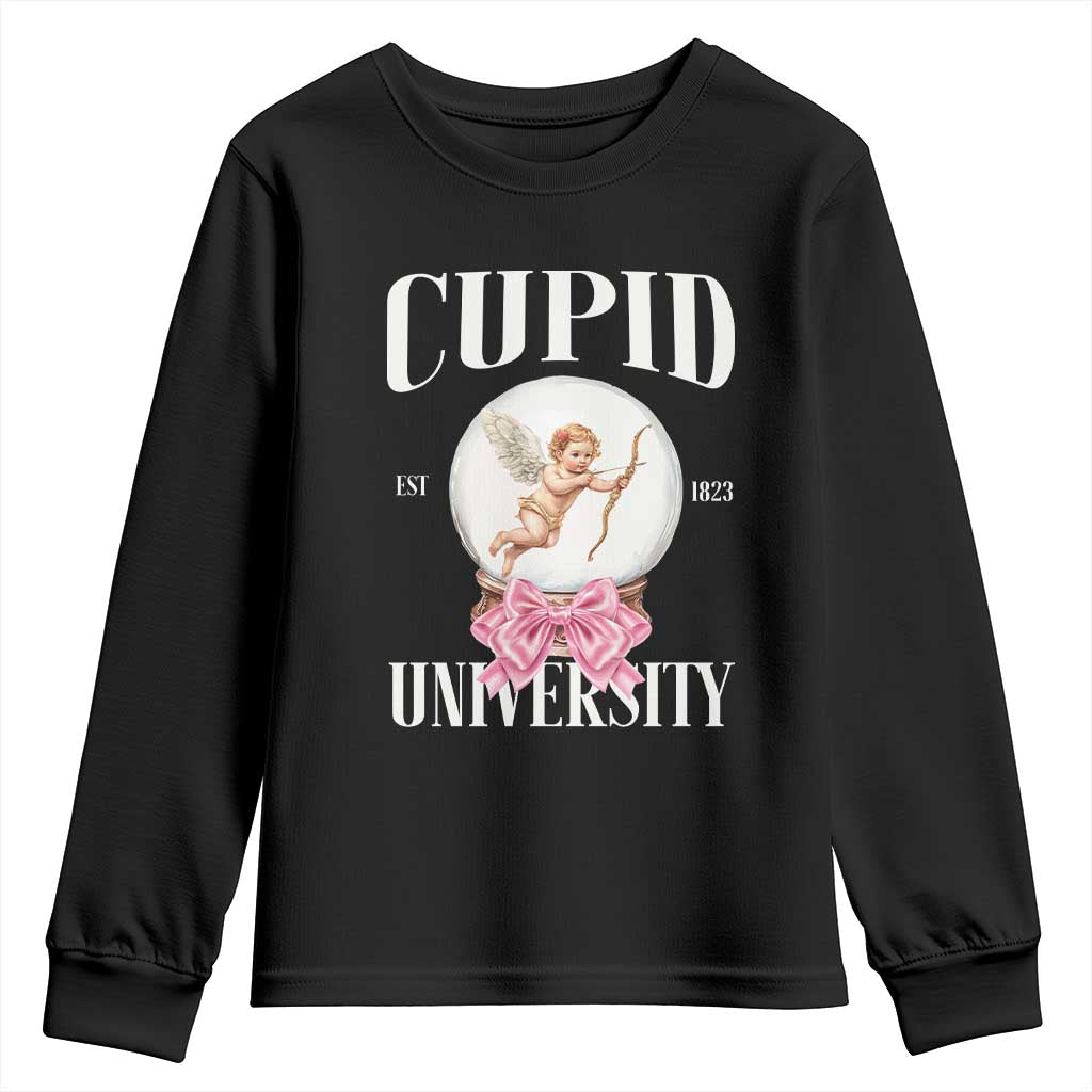 Cupid University Youth Sweatshirt Cute Valentine's Day College
