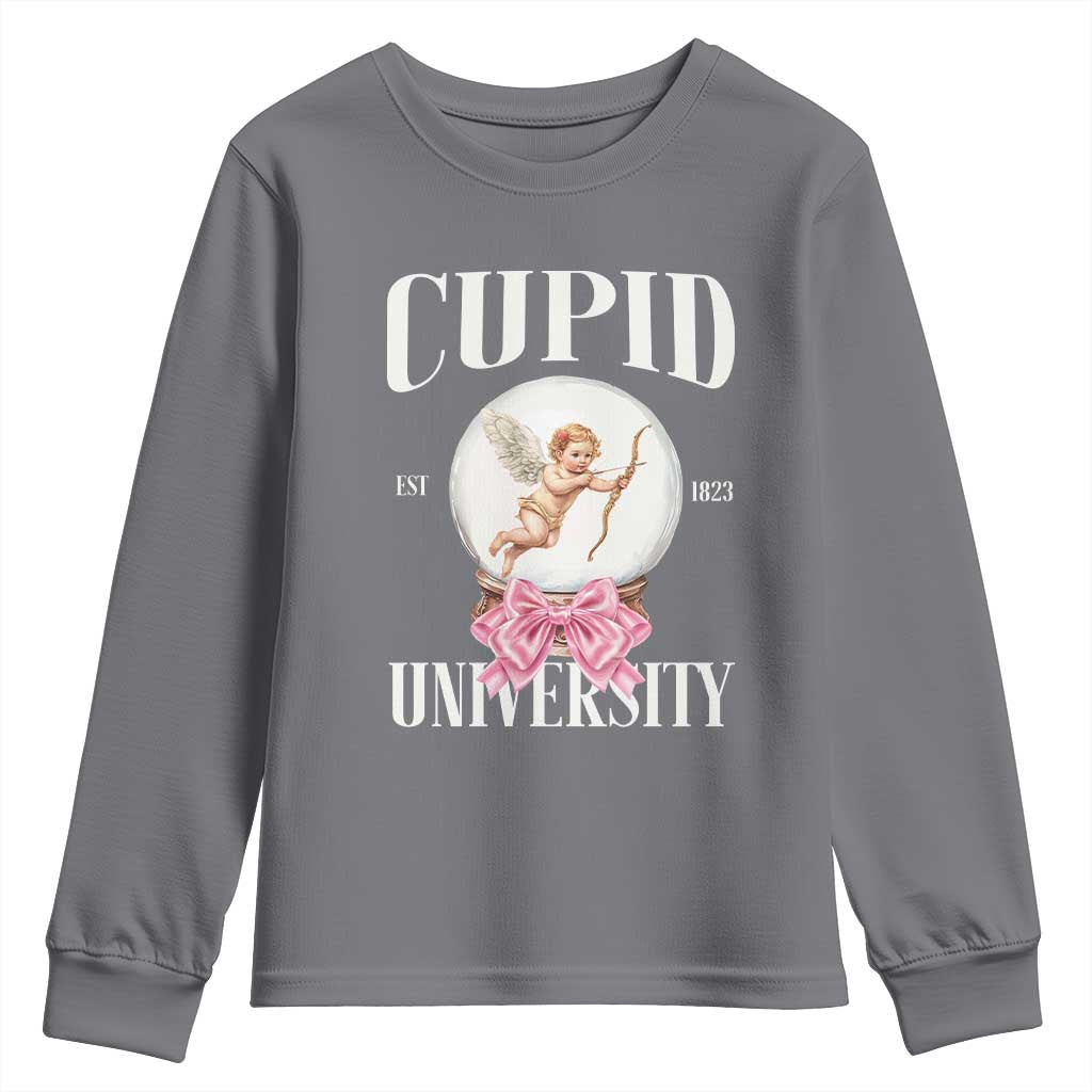 Cupid University Youth Sweatshirt Cute Valentine's Day College