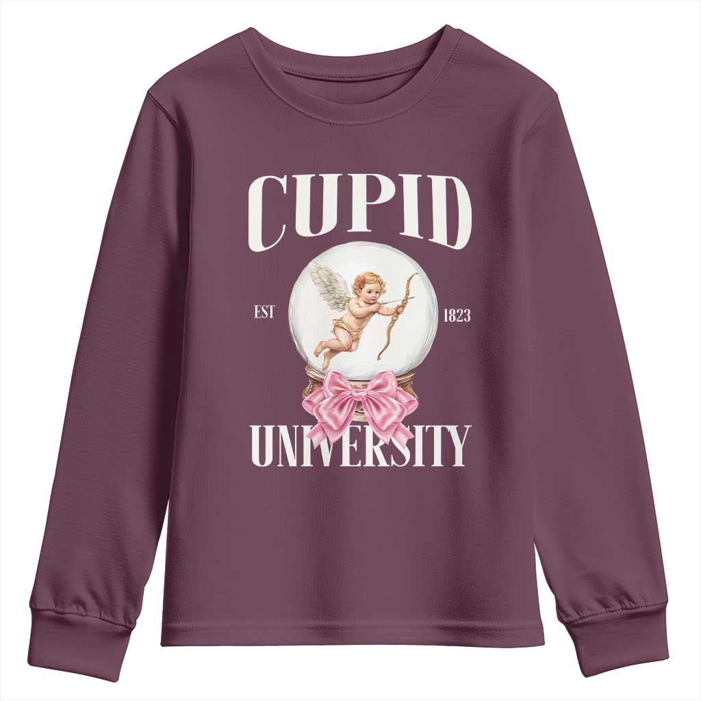 Cupid University Youth Sweatshirt Cute Valentine's Day College