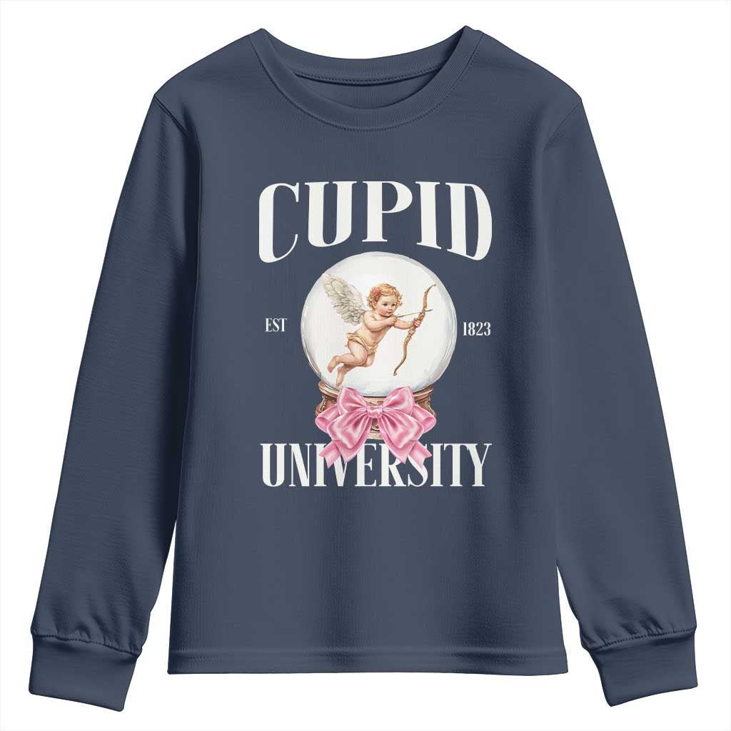 Cupid University Youth Sweatshirt Cute Valentine's Day College