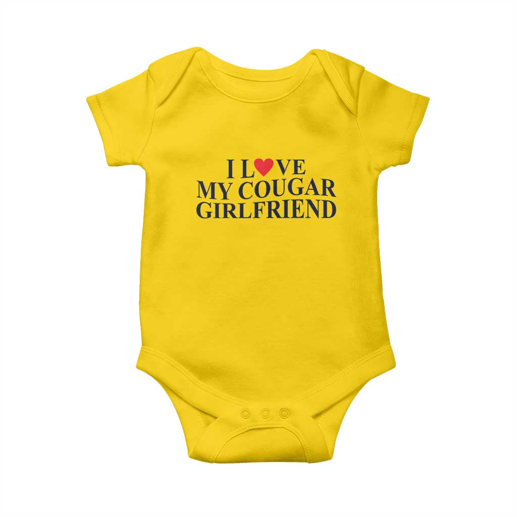 I Love My Cougar Girlfriend Baby Onesie Funny Gift for Him Boyfriend Valentine