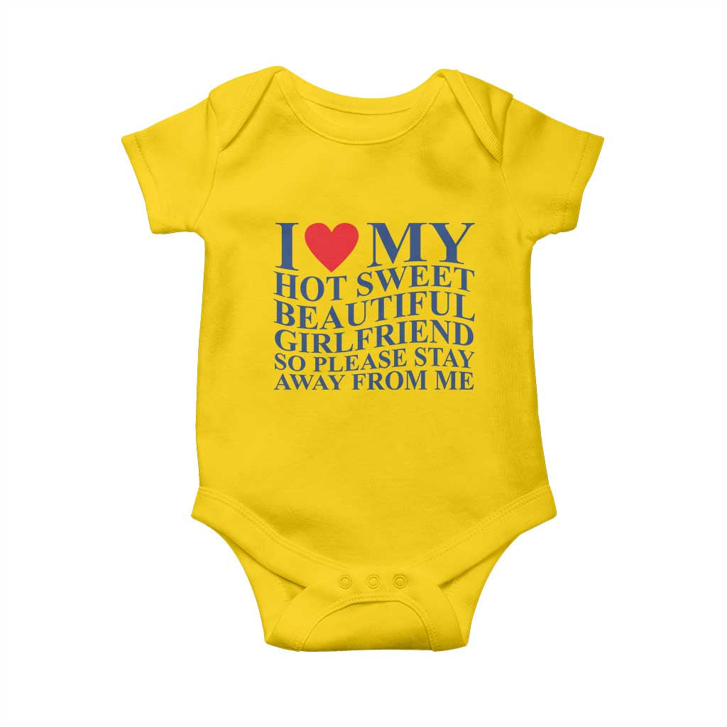 I Love My Hot Girlfriend Baby Onesie Funny Gift for Him Boyfriend Valentine