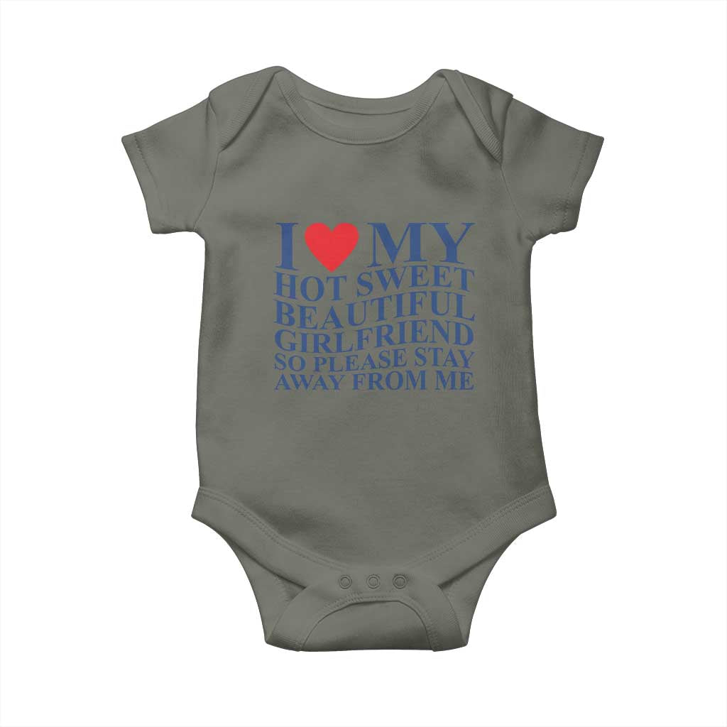 I Love My Hot Girlfriend Baby Onesie Funny Gift for Him Boyfriend Valentine
