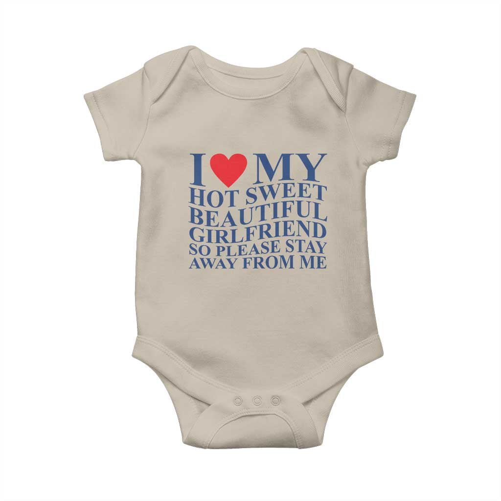 I Love My Hot Girlfriend Baby Onesie Funny Gift for Him Boyfriend Valentine