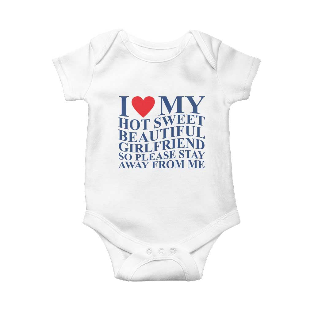 I Love My Hot Girlfriend Baby Onesie Funny Gift for Him Boyfriend Valentine