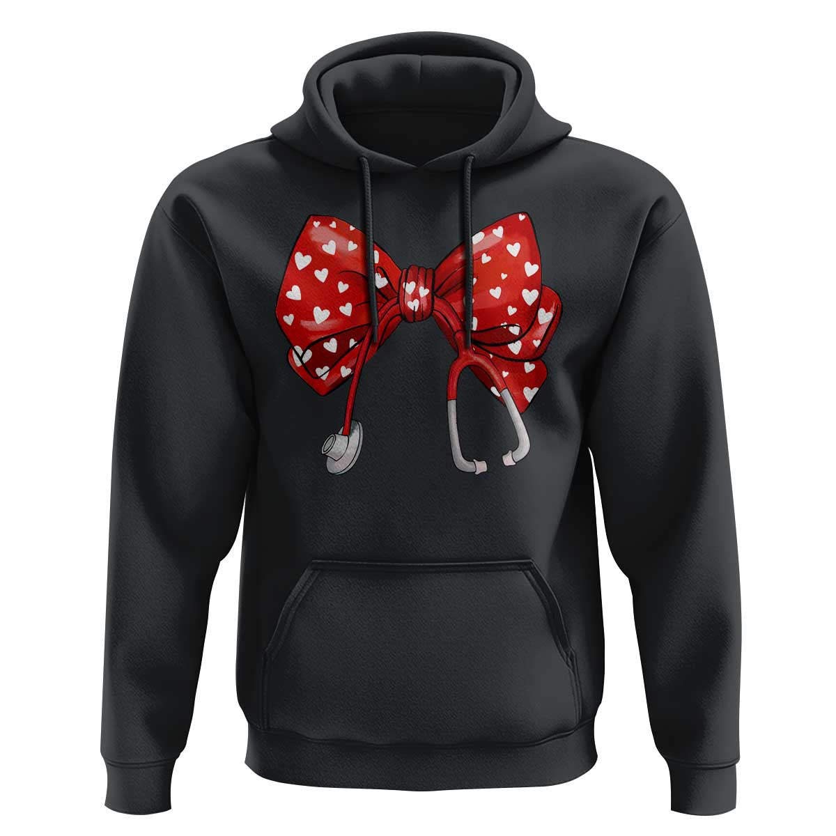 Nurse Coquette Valentine Heart Hoodie Gift For Healthcare Professionals Bow